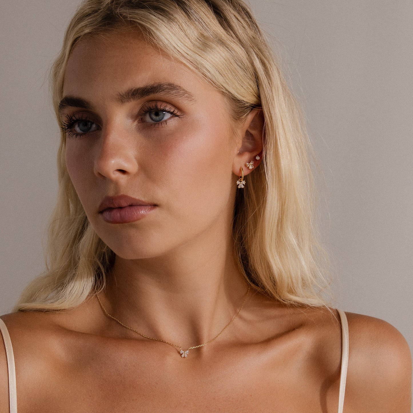 Diamond Bow Hoops