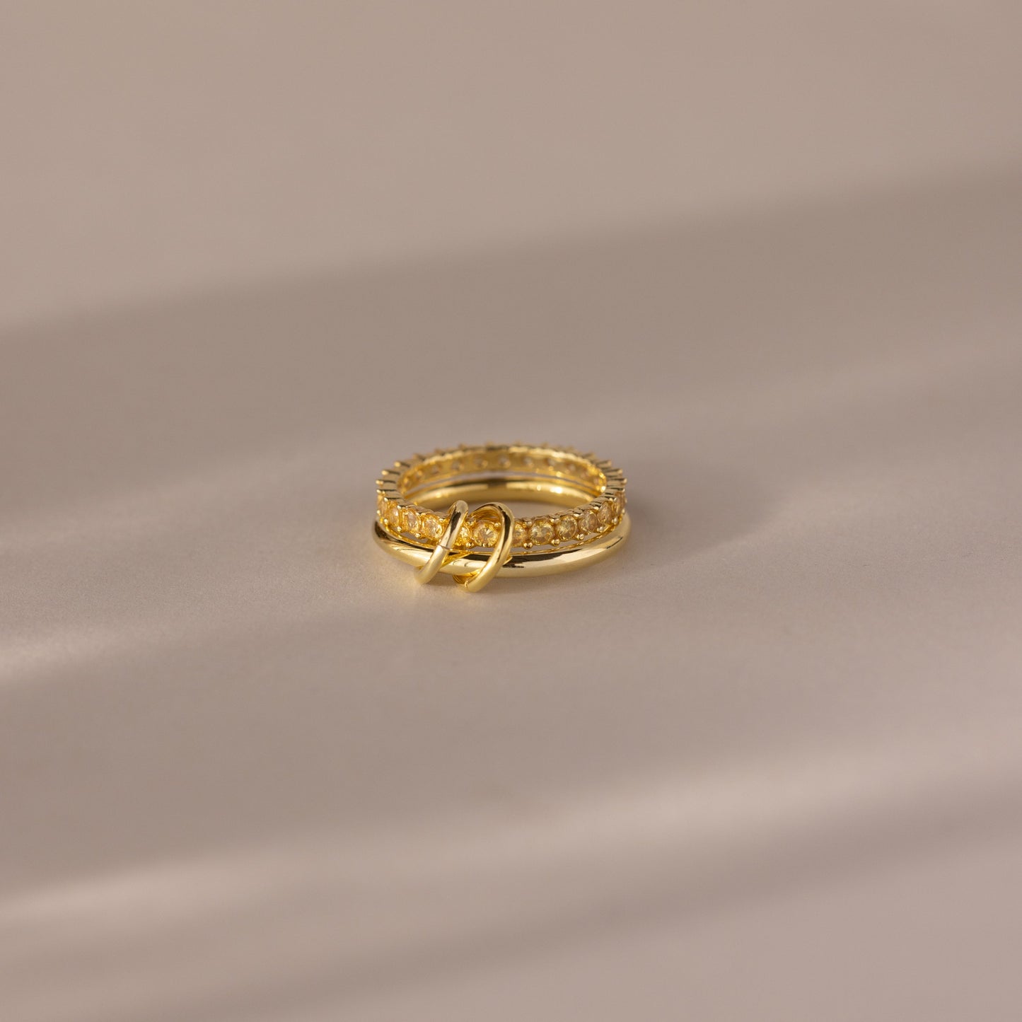 Duo Birthstone Tennis Linked Ring Set