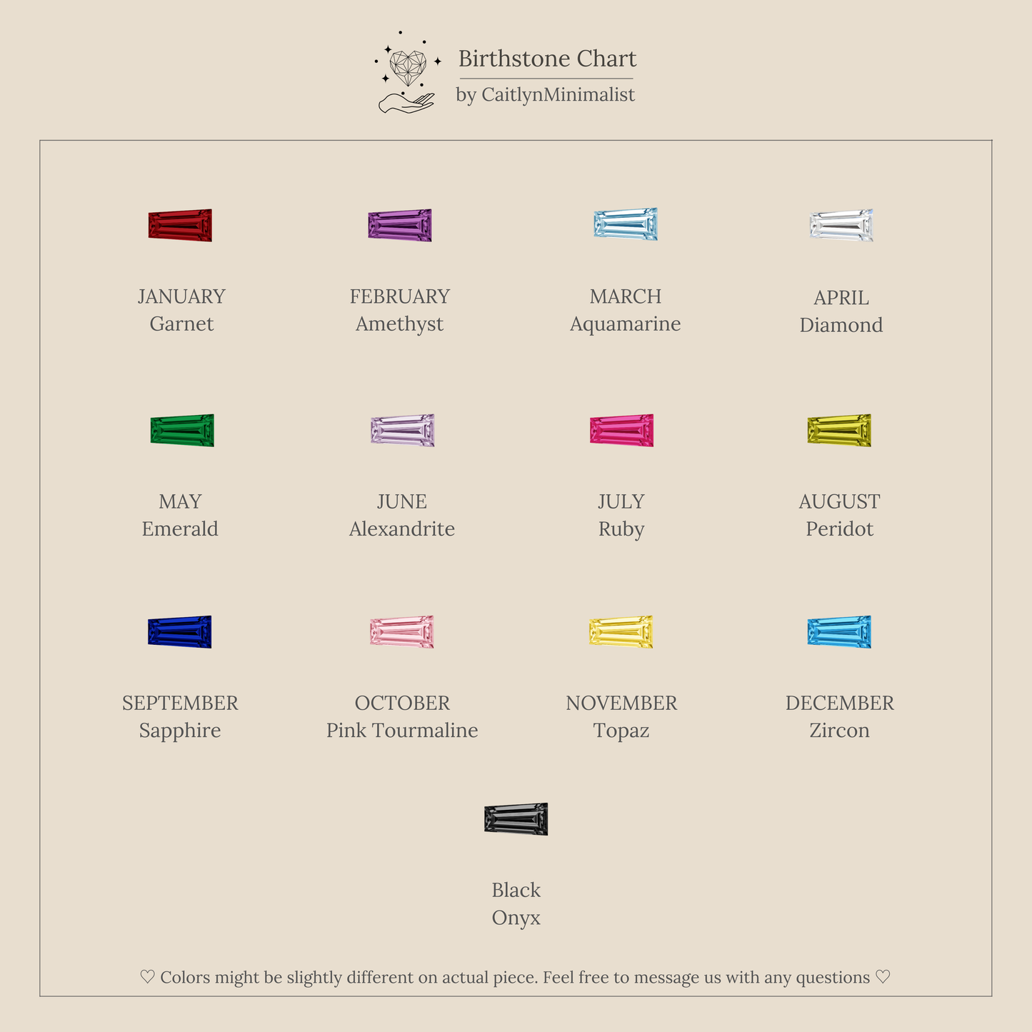 Toi et Moi Tapered Birthstone Ring