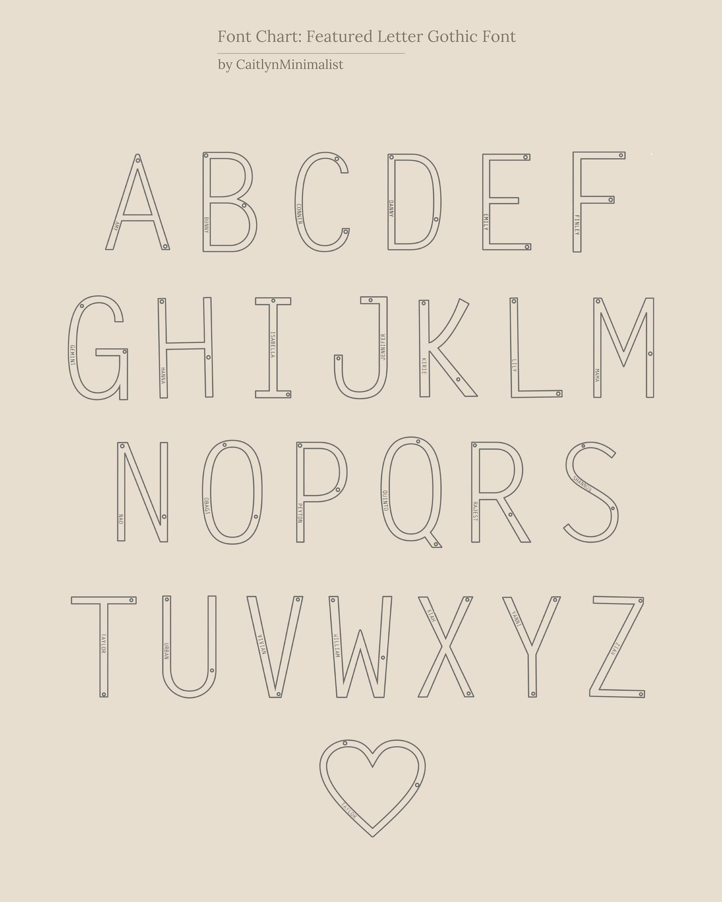 Large Sideways Initial Necklace