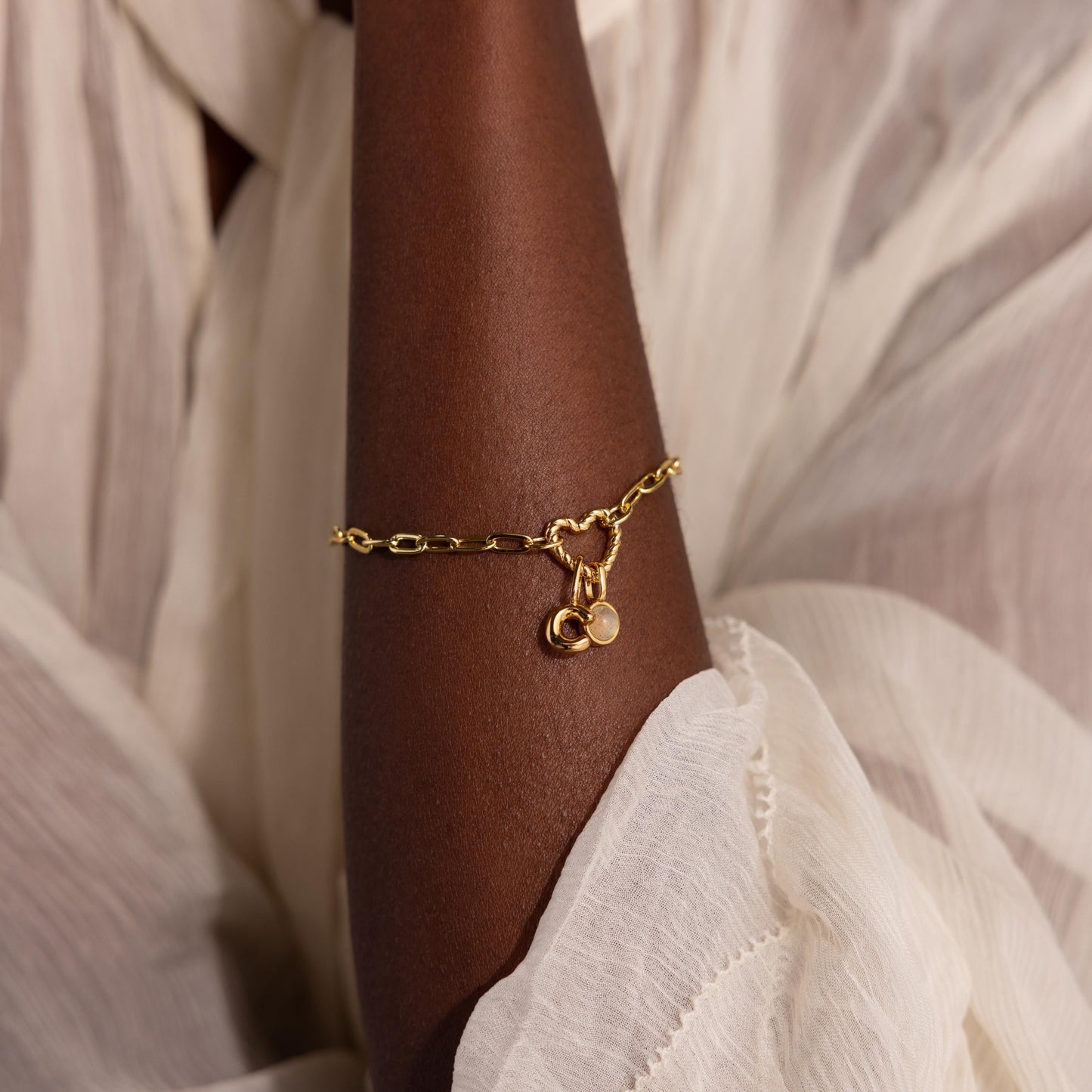 Heart Carabiner Paperclip Bracelet