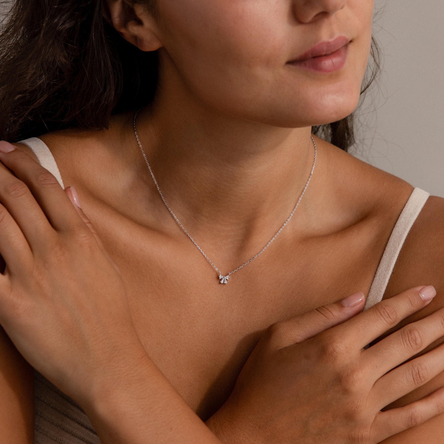 Diamond Bow Necklace