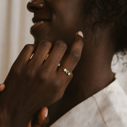 Triple Birthstone Ring