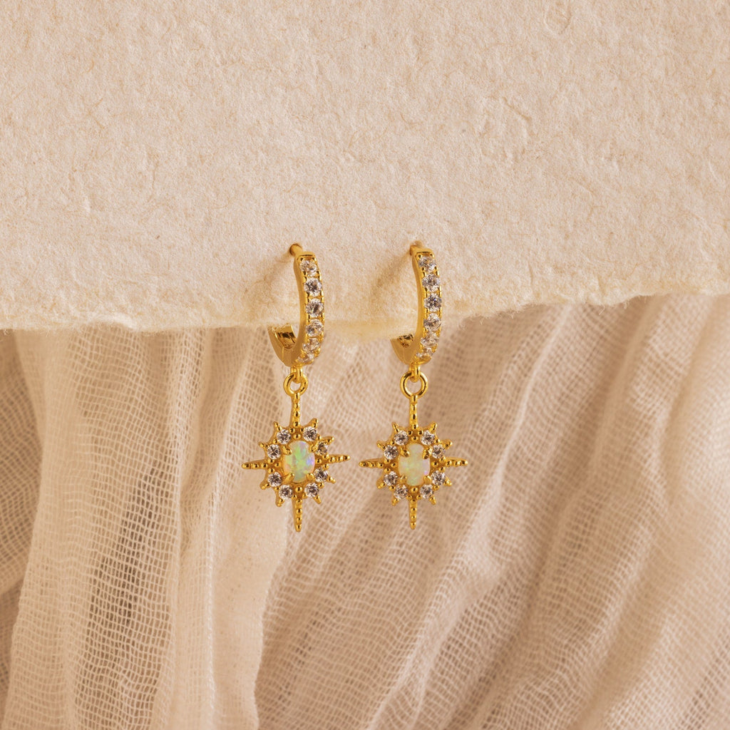Opal Star Necklace & Earrings Set