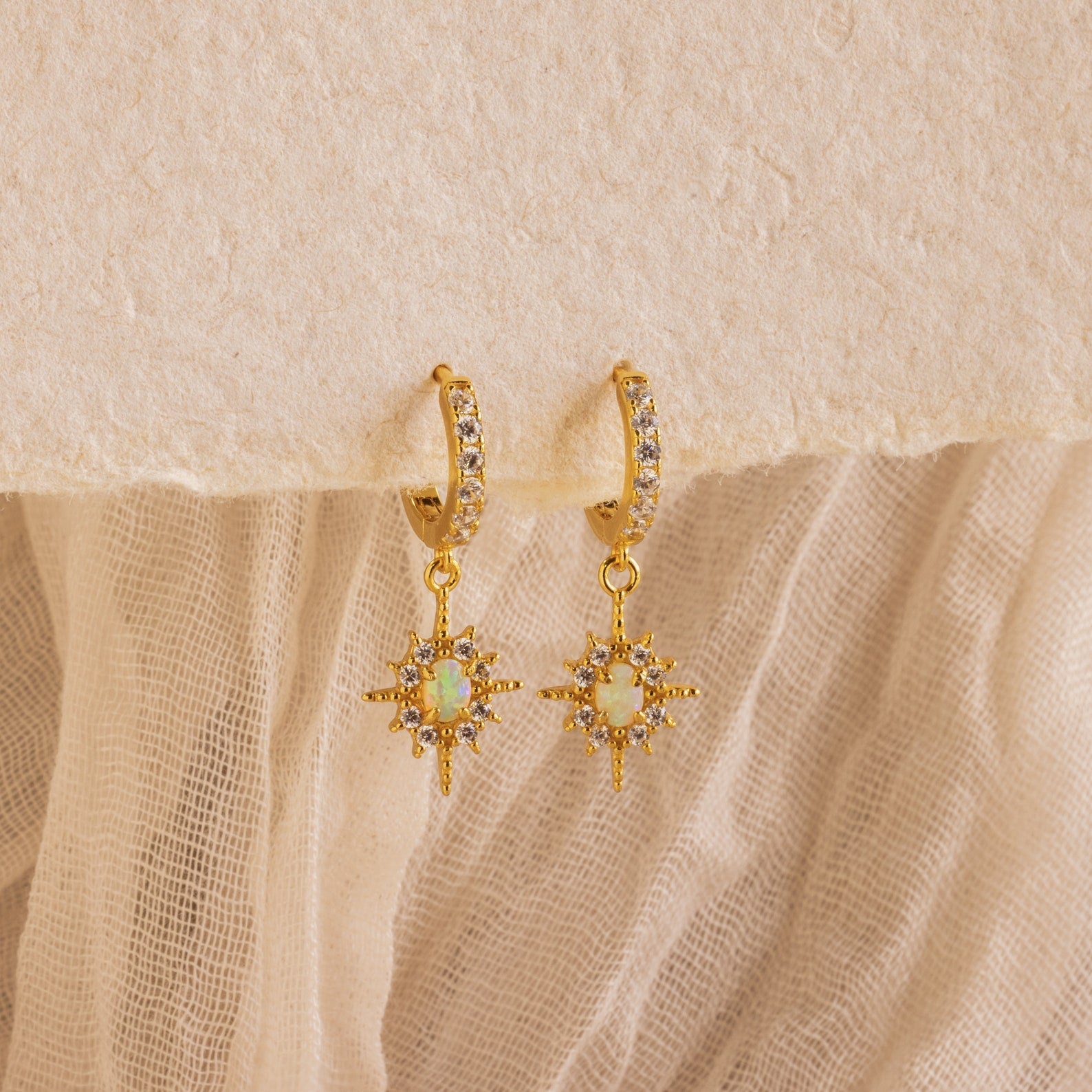Opal Star Necklace & Earrings Set