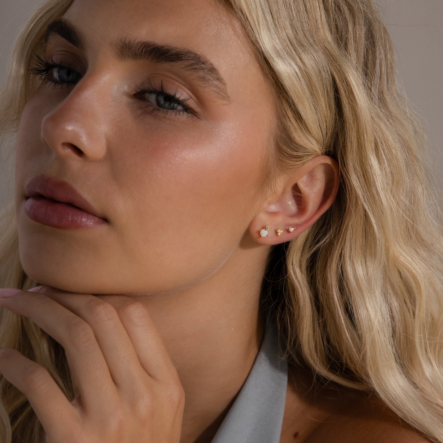 Opal Teardrop Flatback Studs