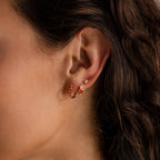 Birthstone Heart Hoops