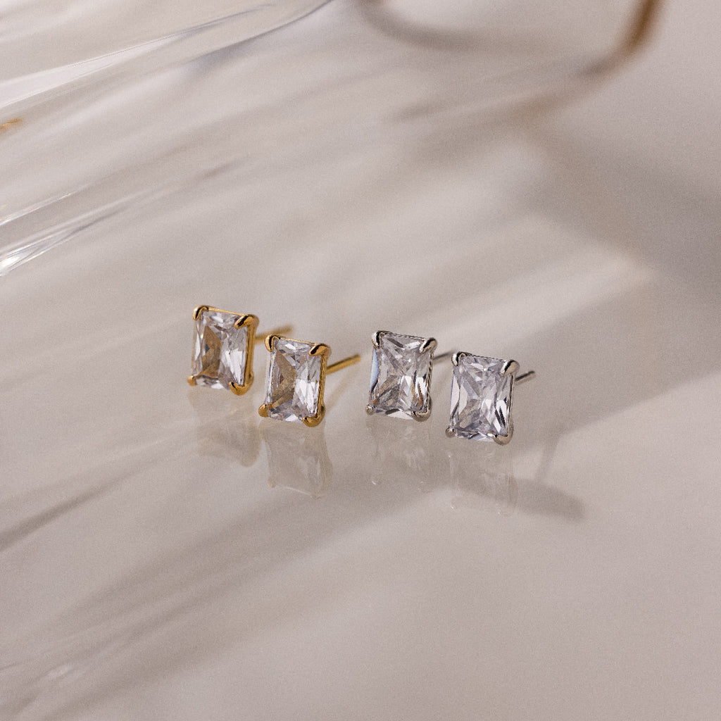 Emerald Diamond Studs