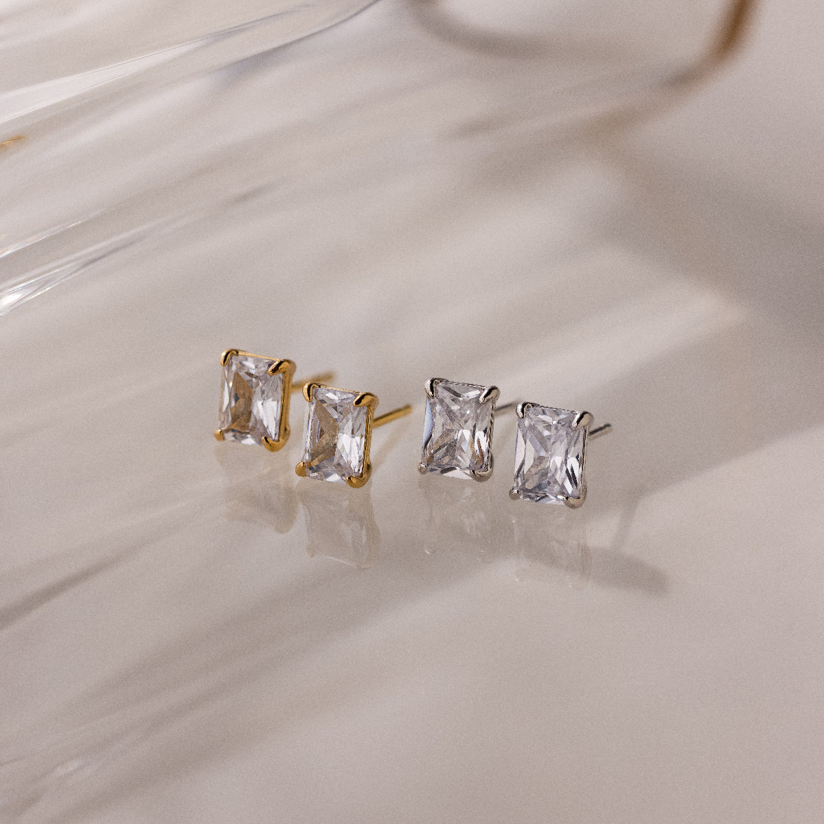 Emerald Diamond Studs
