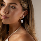 Celestial Baroque Pearl Charm Hoops