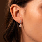 Diamond Pearl Droplet Earrings