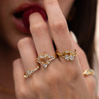 Heart Curve Cluster Ring