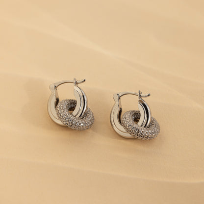 Duo Pave Link Hoops