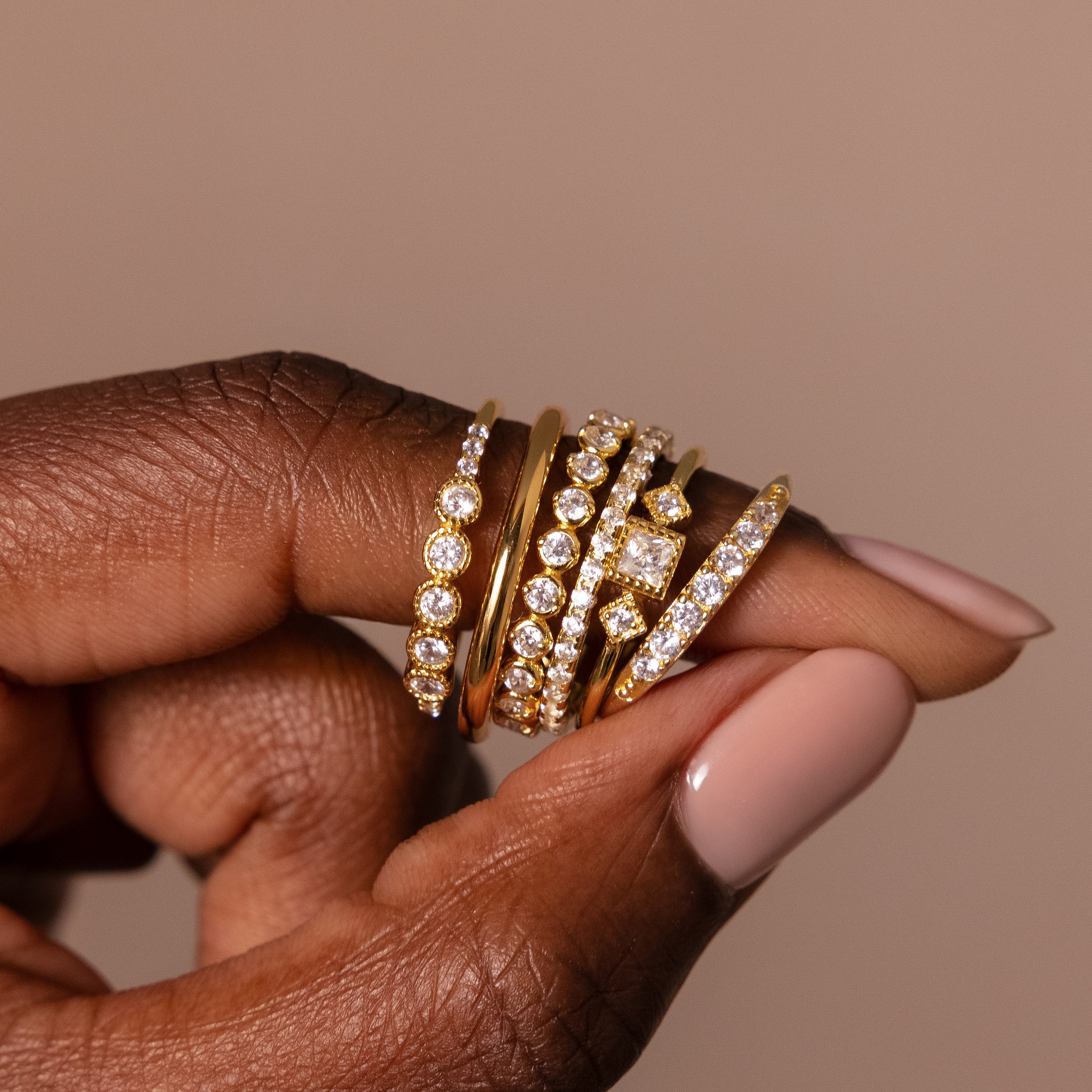 Crystal Stacking Ring Set