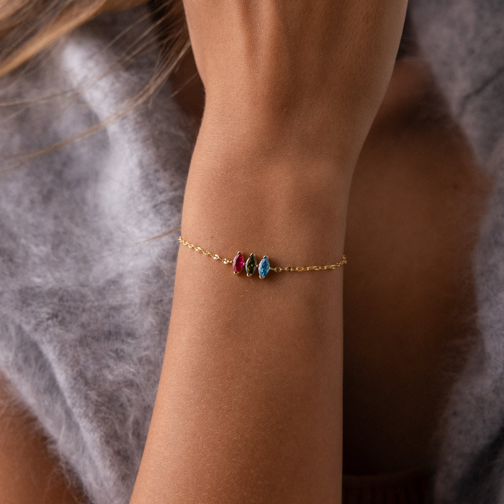 Multiple Marquise Birthstone Bracelet