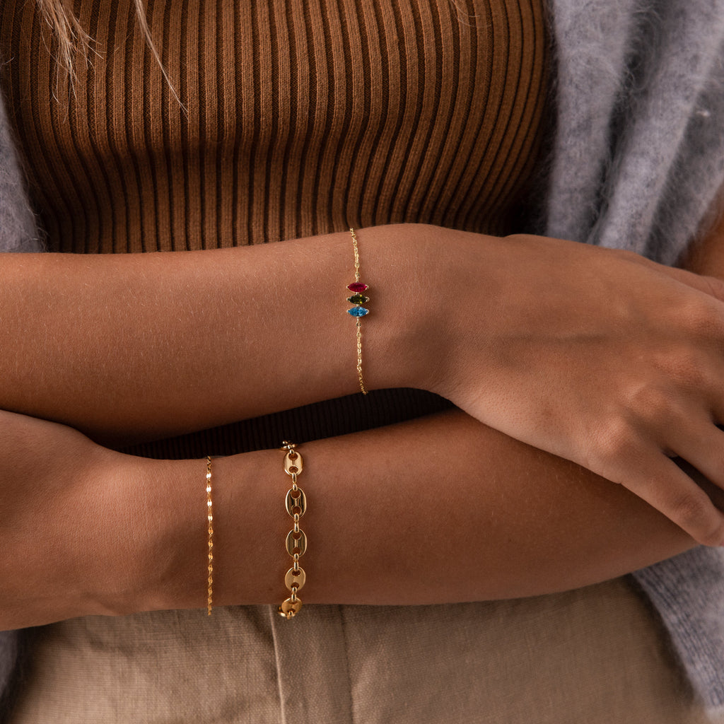 Multiple Marquise Birthstone Bracelet