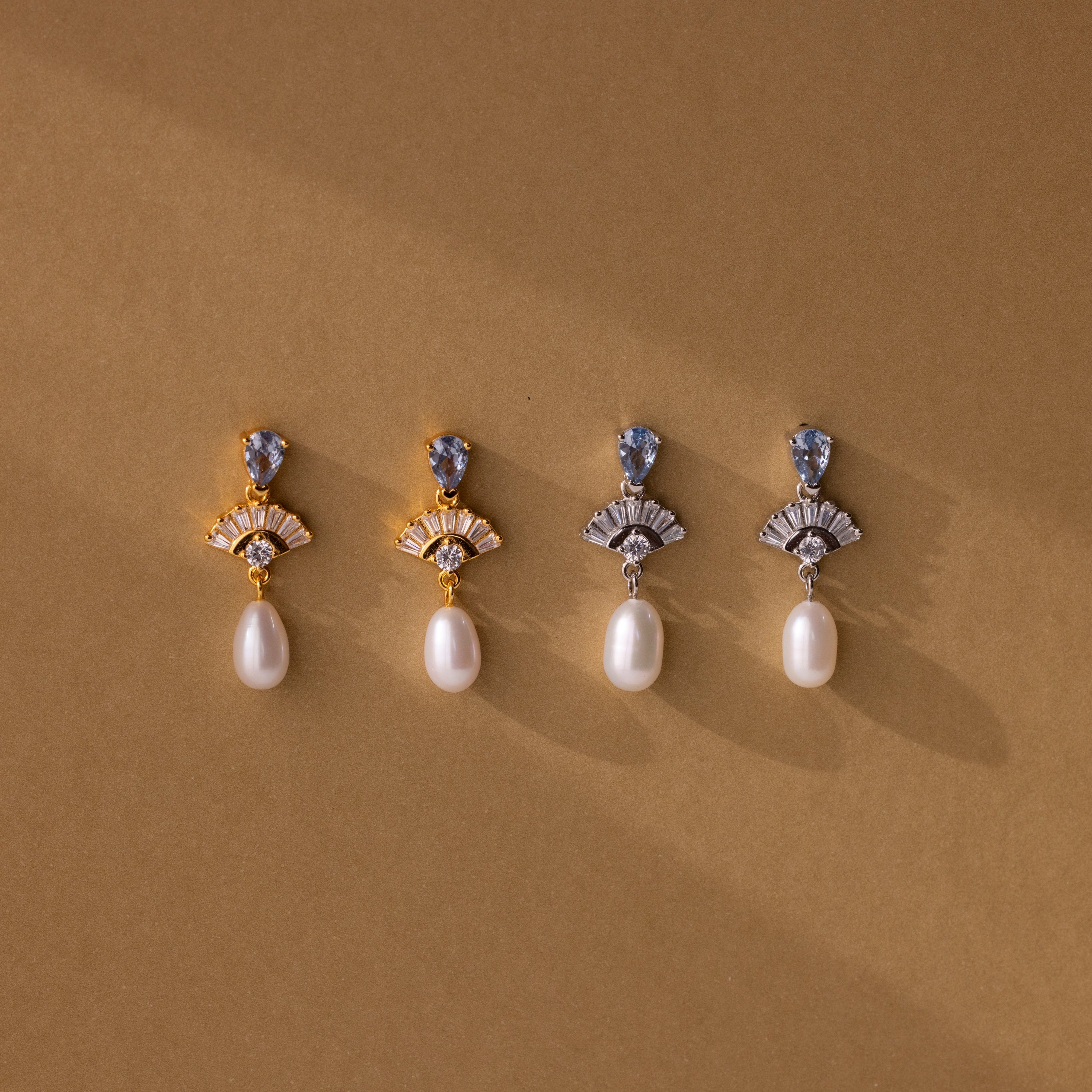 Aquamarine Pearl Drop Earrings