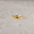 Birthstone Drop Curve Ring