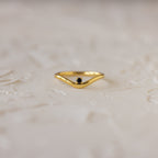 Birthstone Drop Curve Ring