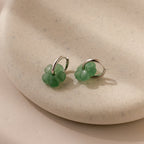 Jade Flower Hoops