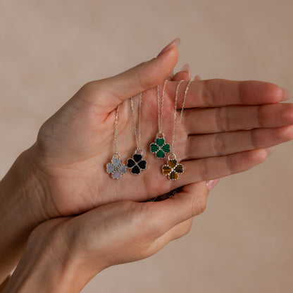 Gemstone Clover Necklace