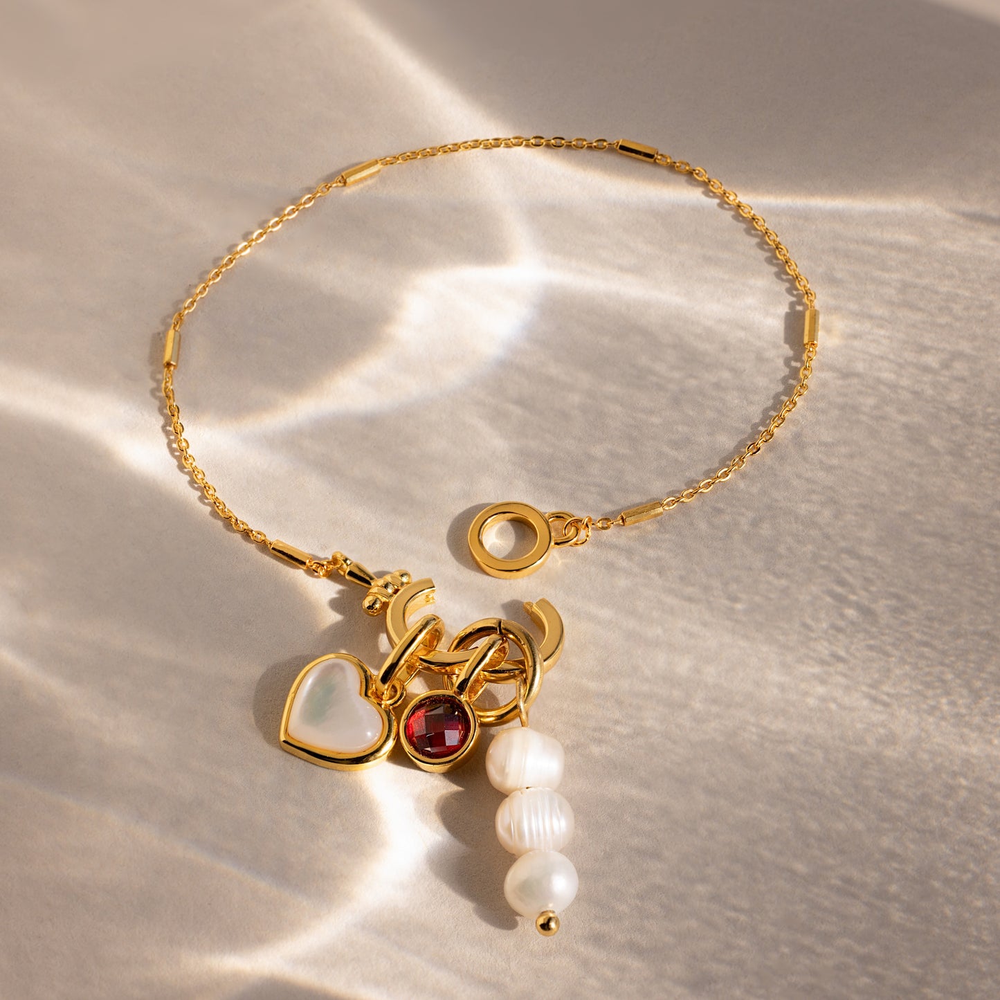 Hinged Circle Charm Bracelet