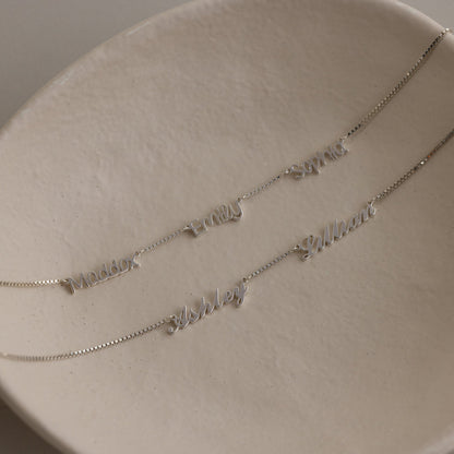 Carrie Box Chain Multiple Name Necklace