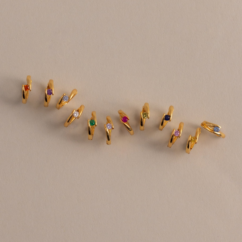 Floating Birthstone Huggies