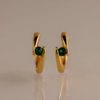 Floating Birthstone Huggies