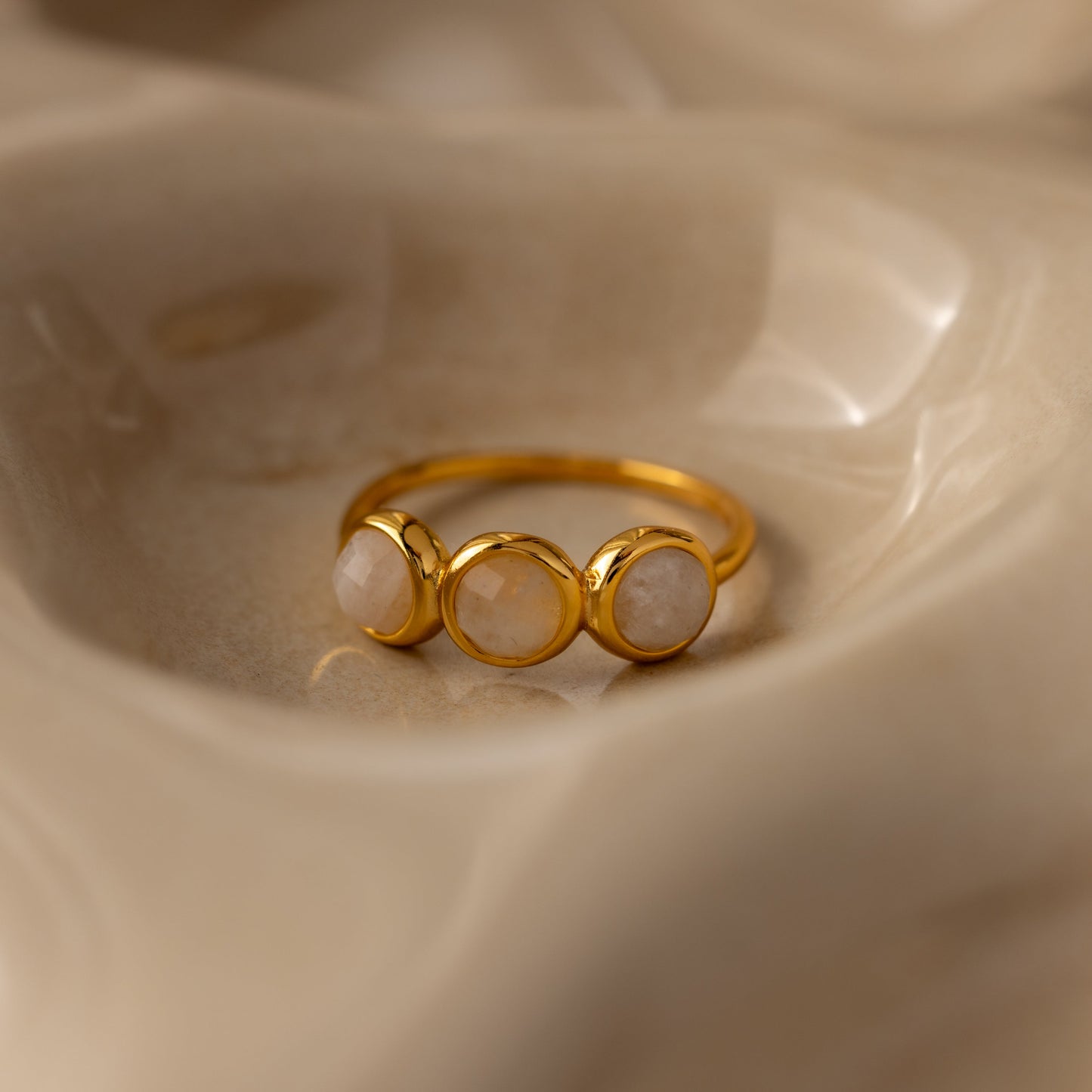 Moonstone Cluster Ring