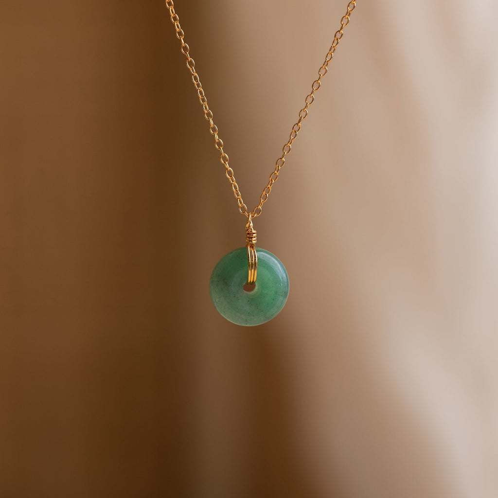 Round Jade Pendant Necklace