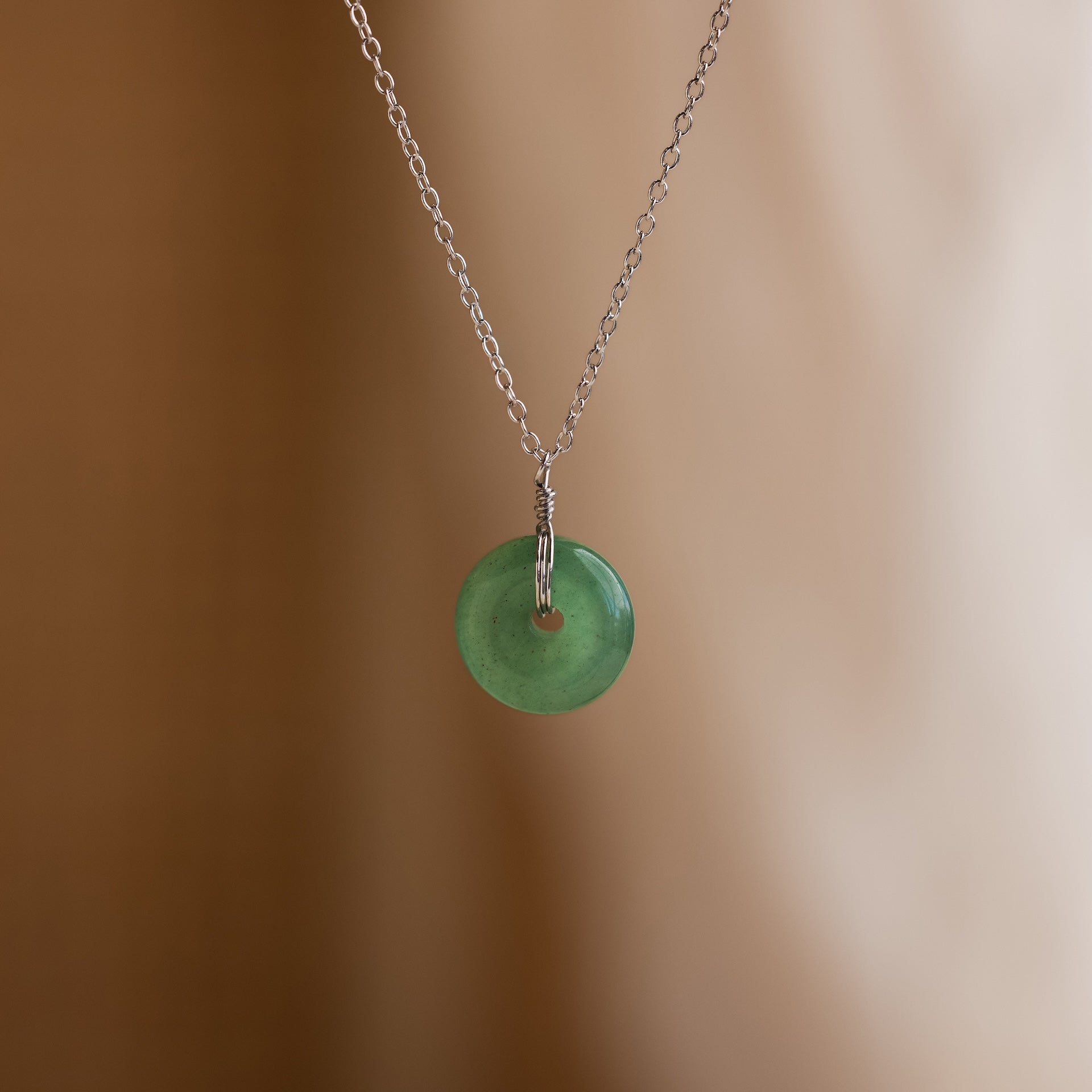 Round Jade Pendant Necklace