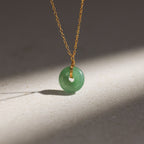 Round Jade Pendant Necklace