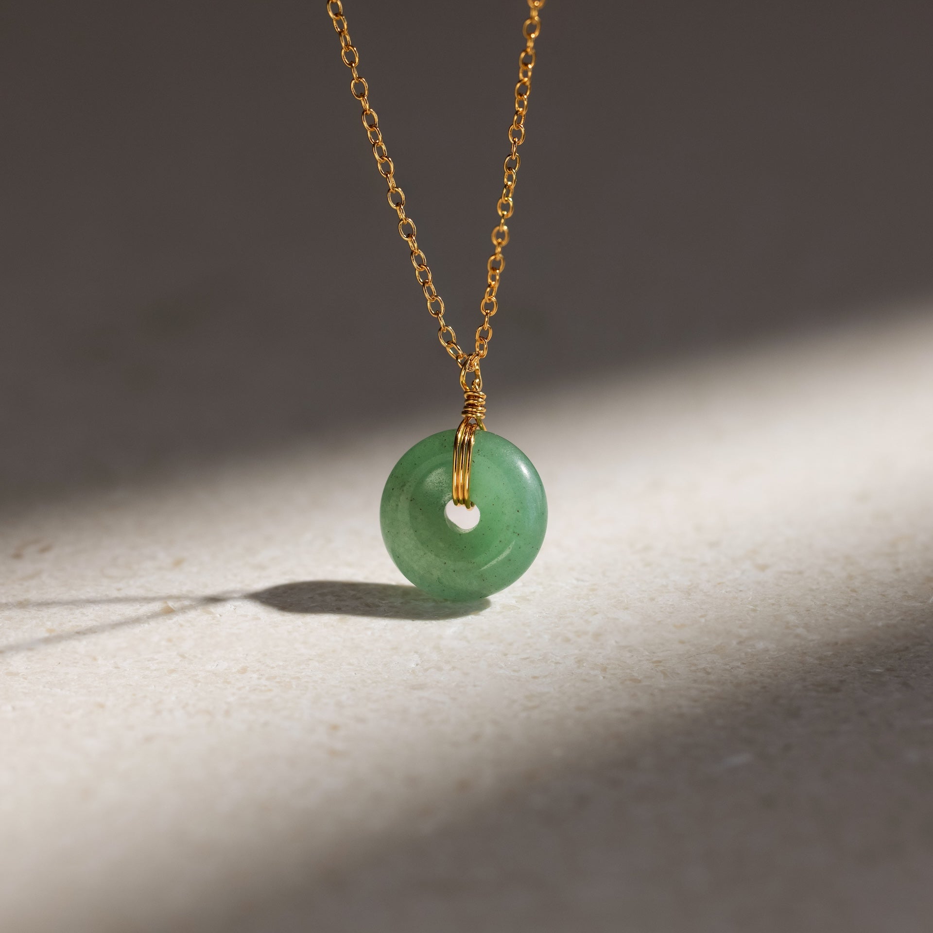 Round Jade Pendant Necklace