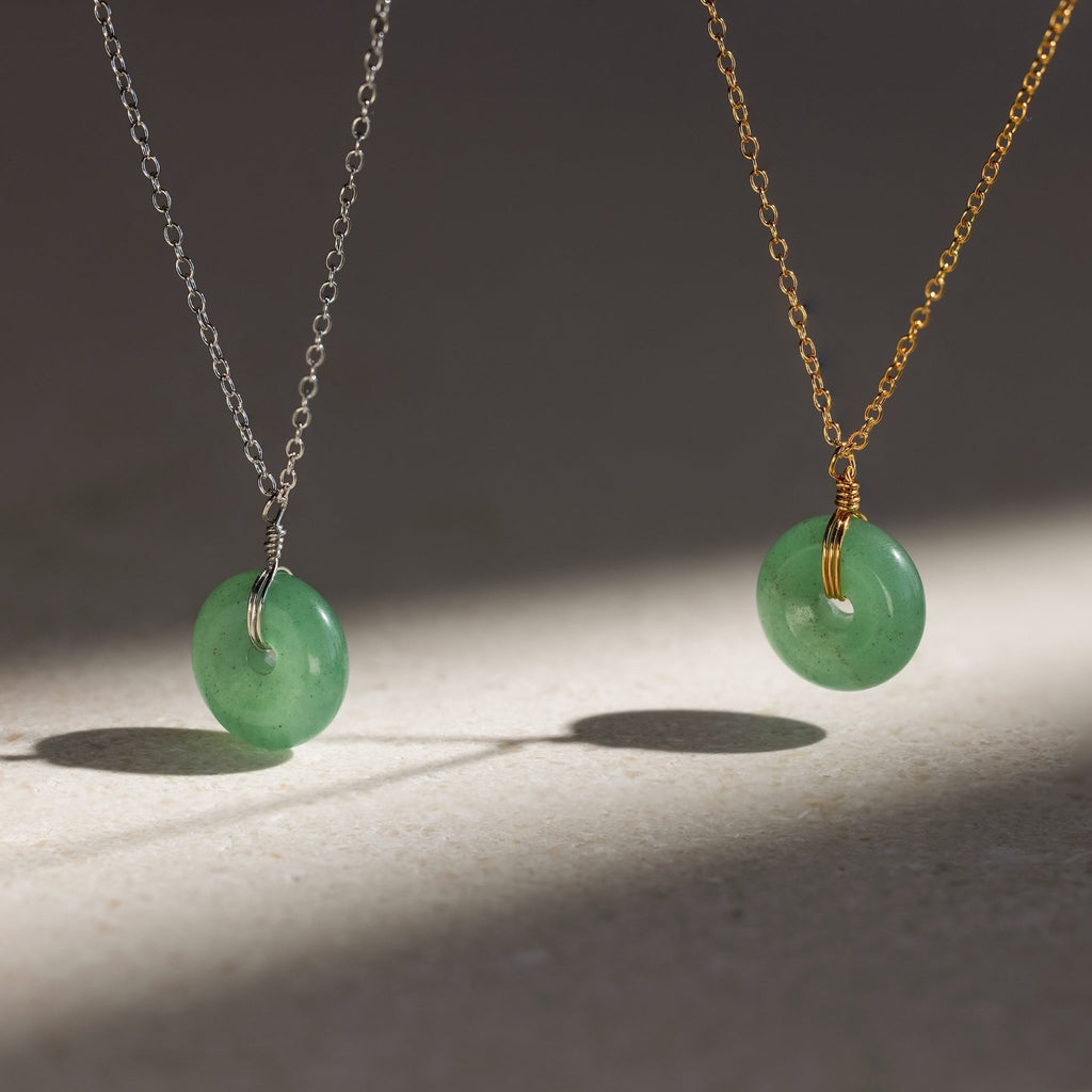 Round Jade Pendant Necklace