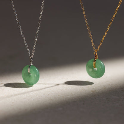 Round Jade Pendant Necklace