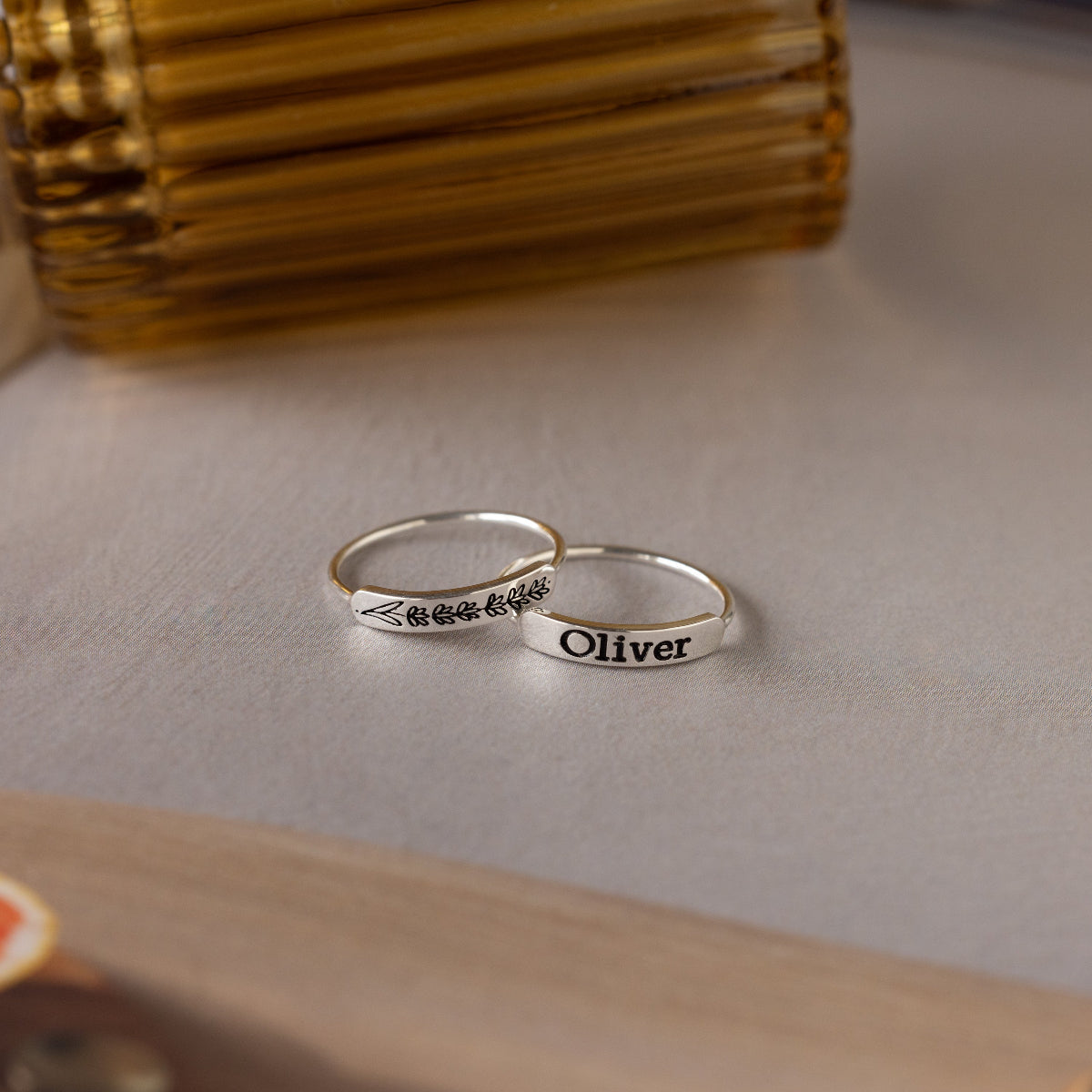 Birth Flower Bar Ring