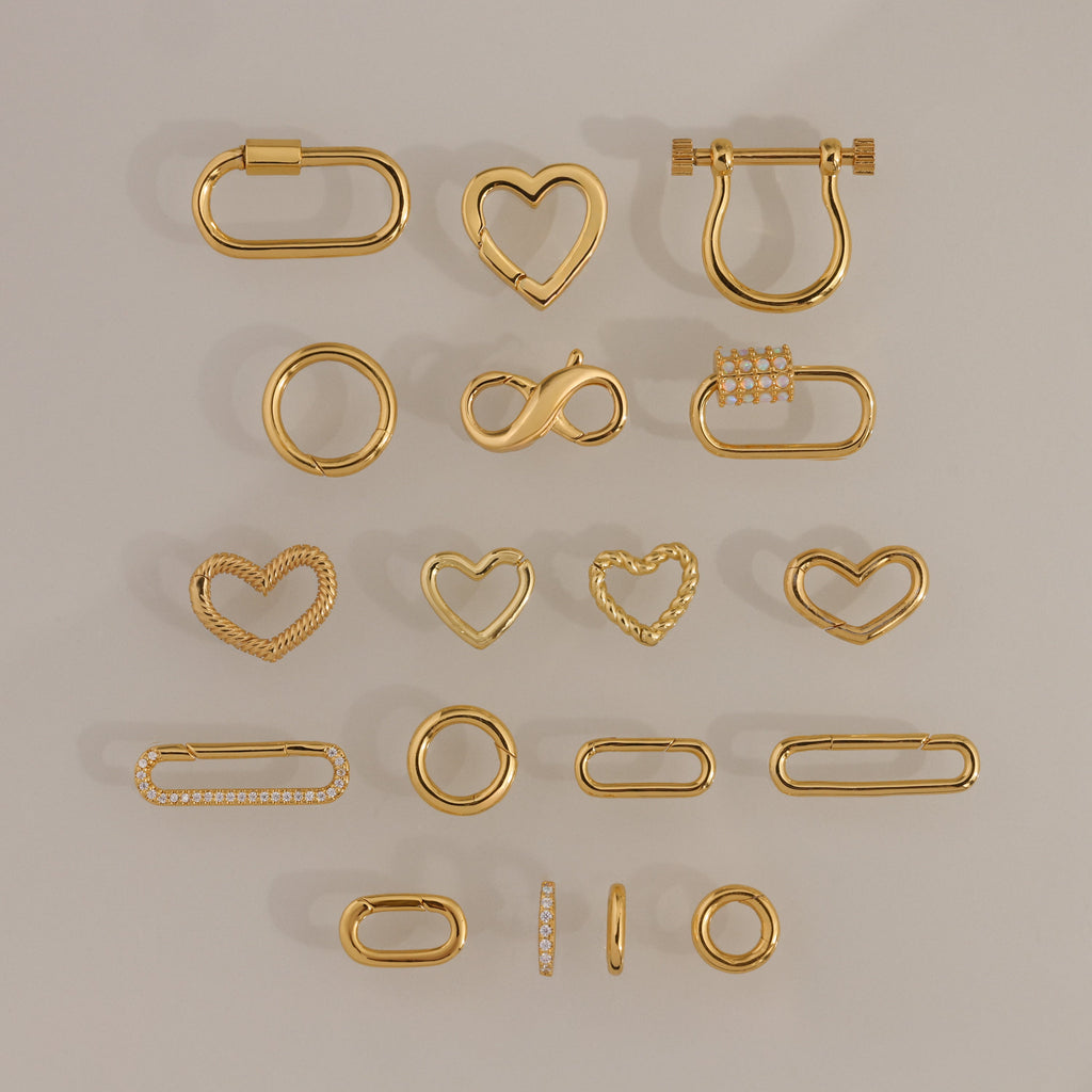 Heart Carabiner Paperclip Bracelet