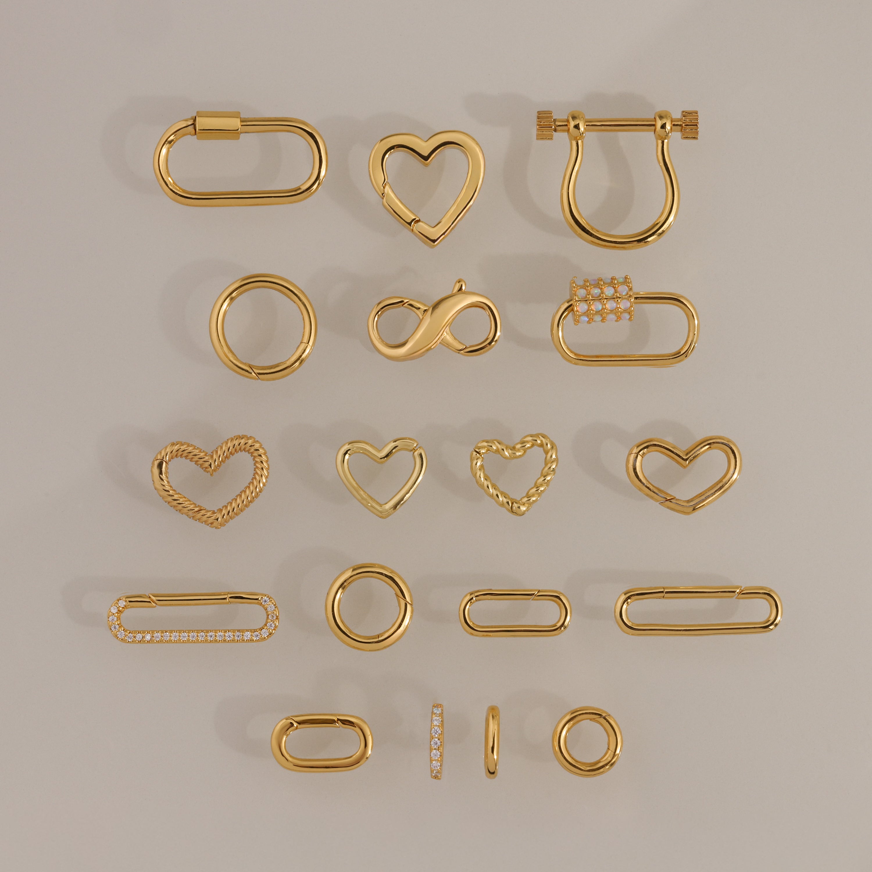 Heart Carabiner Paperclip Bracelet