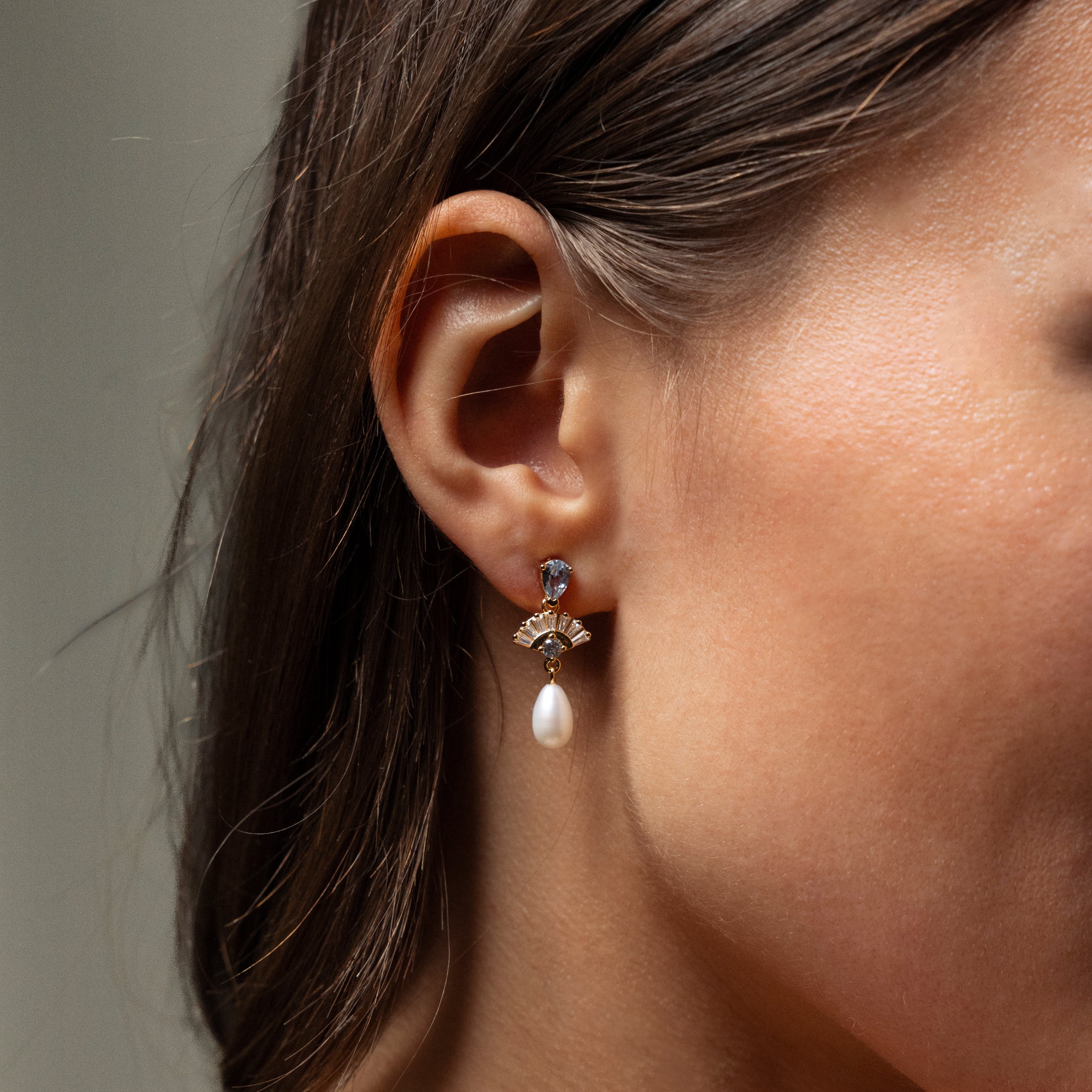 Aquamarine Pearl Drop Earrings
