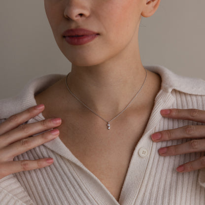 Pearl Diamond Drop Necklace