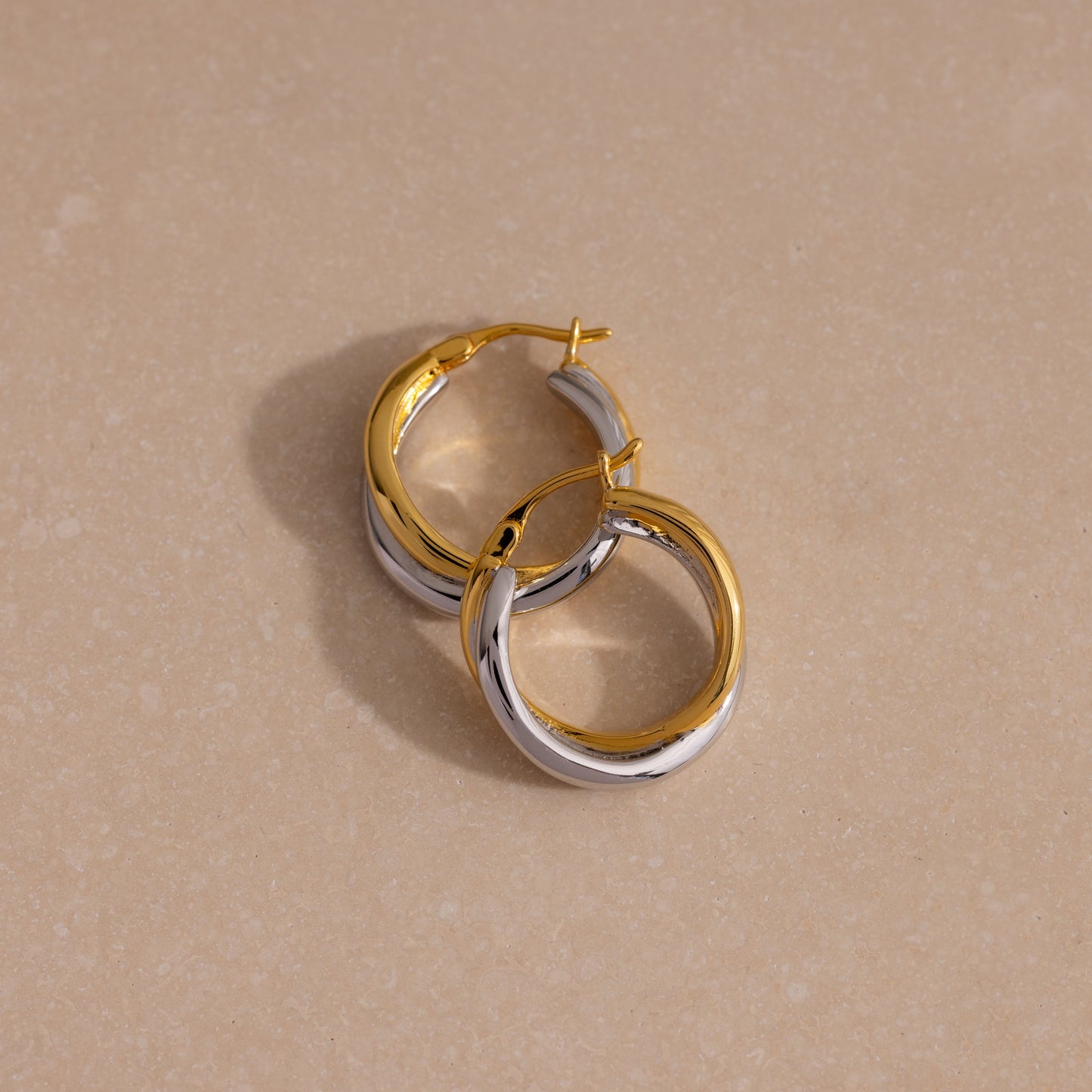 Twisted Mixed Metal Hoops