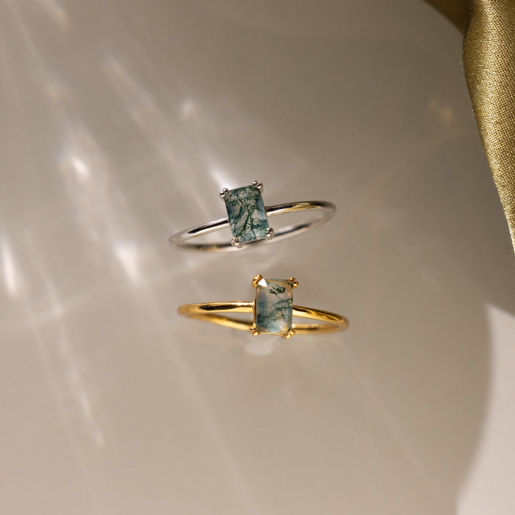 Agate Emerald Ring