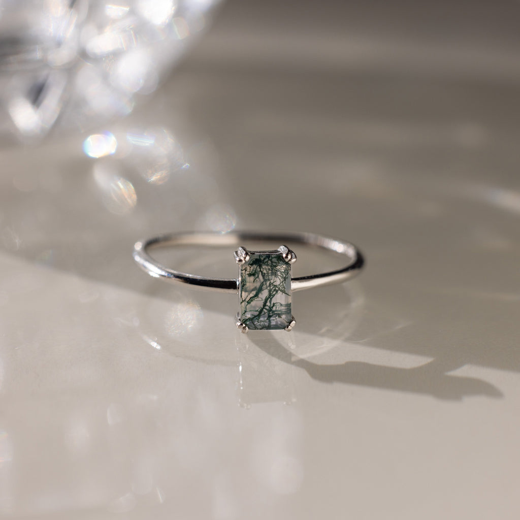 Agate Emerald Ring