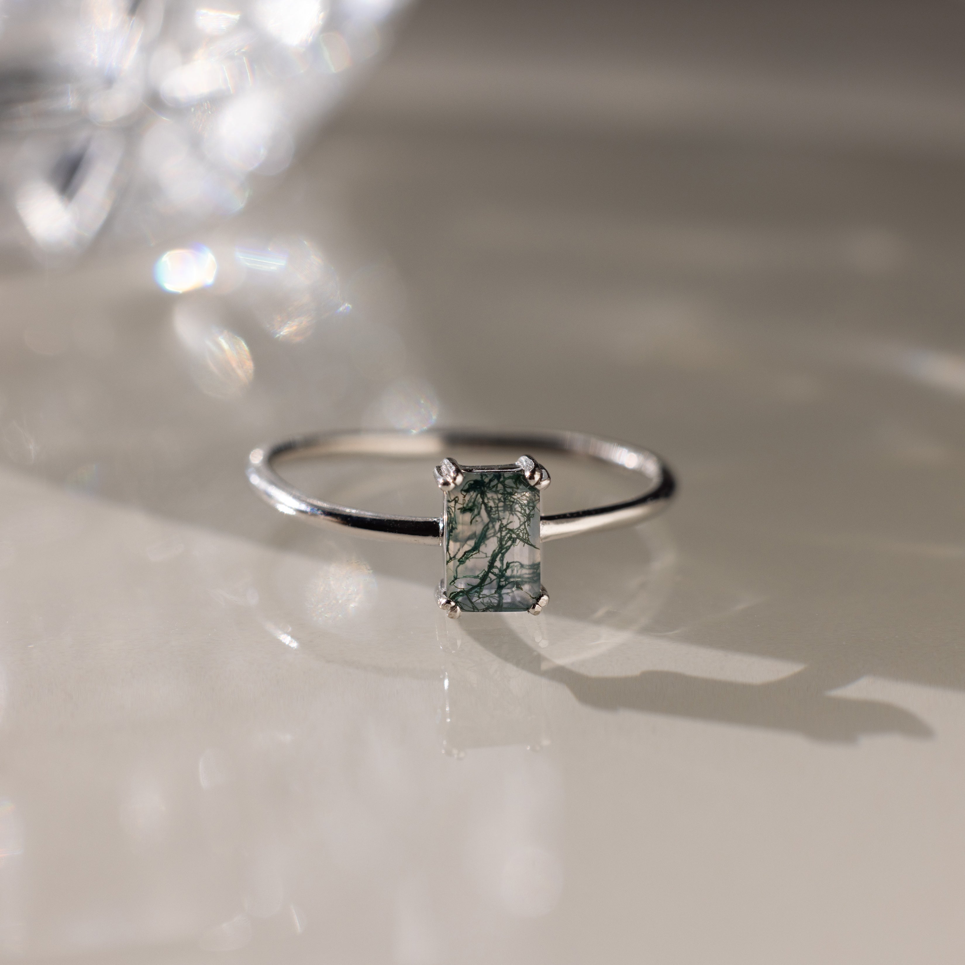 Agate Emerald Ring