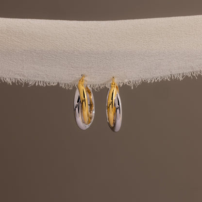 Twisted Mixed Metal Hoops
