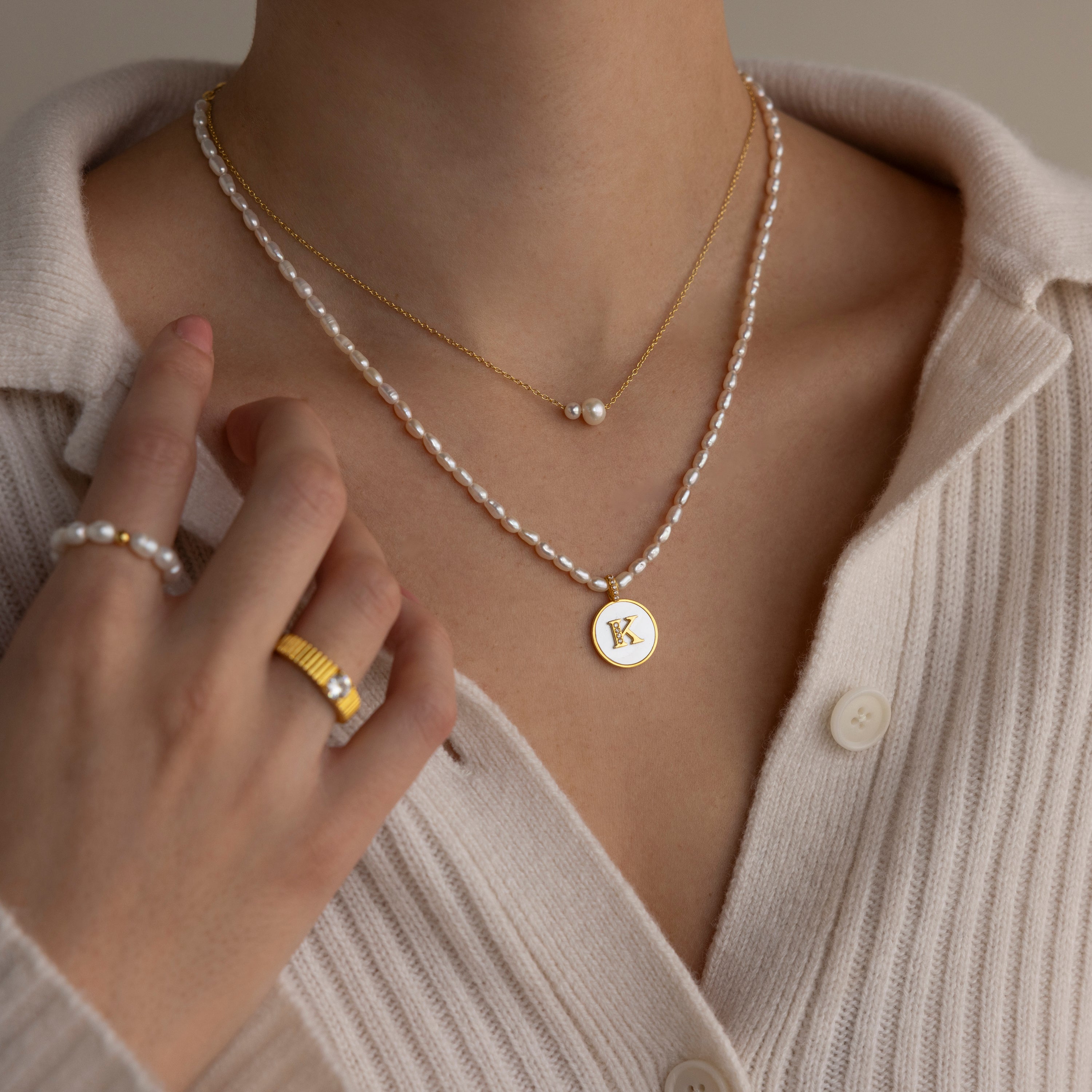 Dainty Duo Pearl Necklace