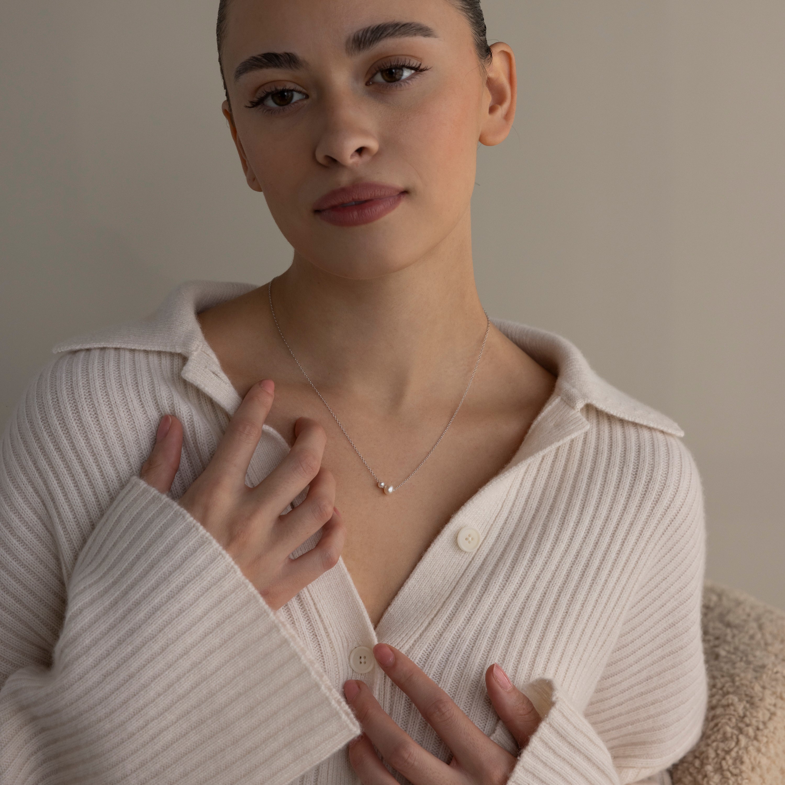 Dainty Duo Pearl Necklace