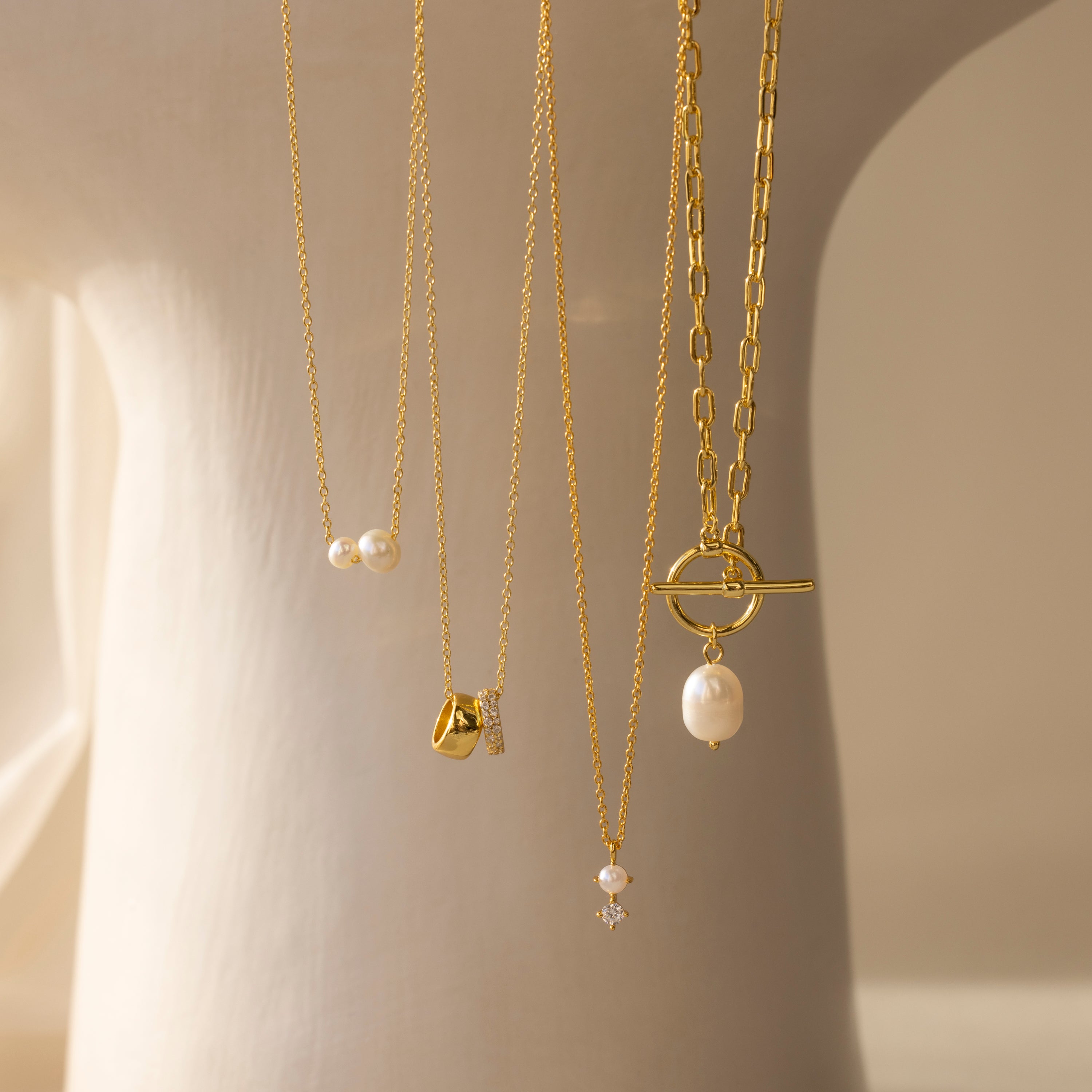 Dainty Duo Pearl Necklace
