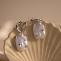 Celestial Baroque Pearl Charm Hoops